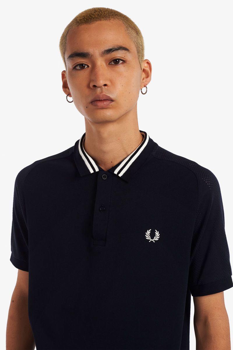 Navy Fred Perry Raglan Sleeve Polo Men's Shirts | PH 1522WNBY